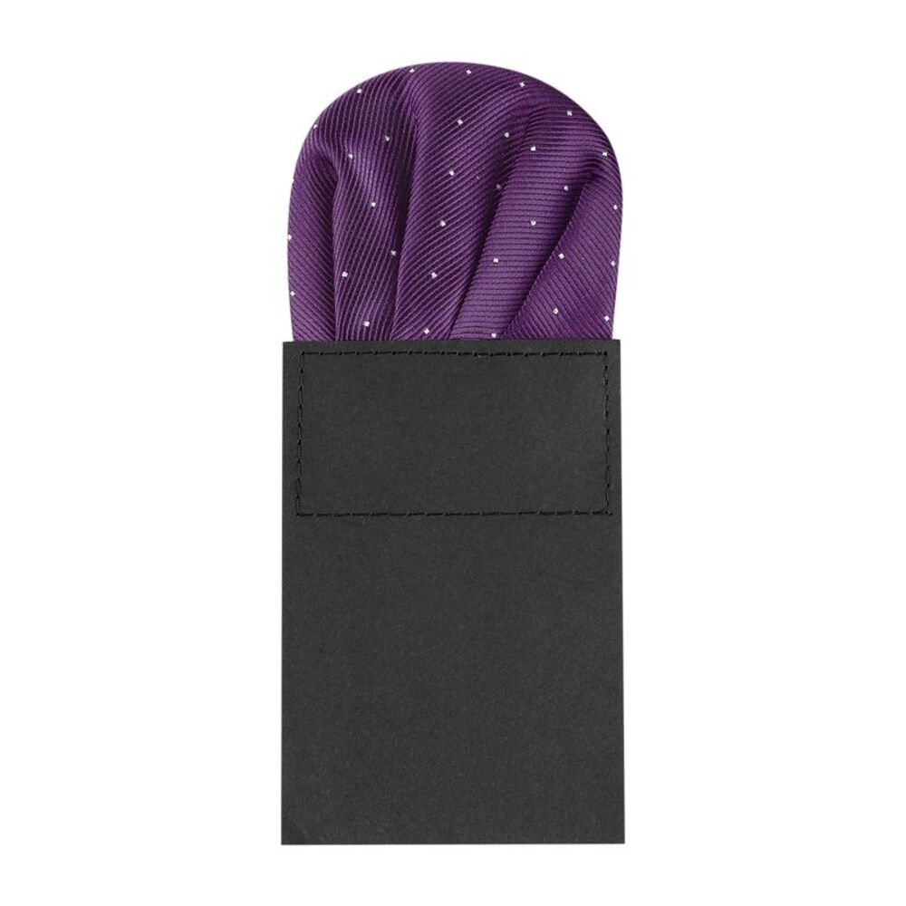 Prefolded Pocket Squares Polka Dots Round Shaped Suit Handkerchief Dark Purple